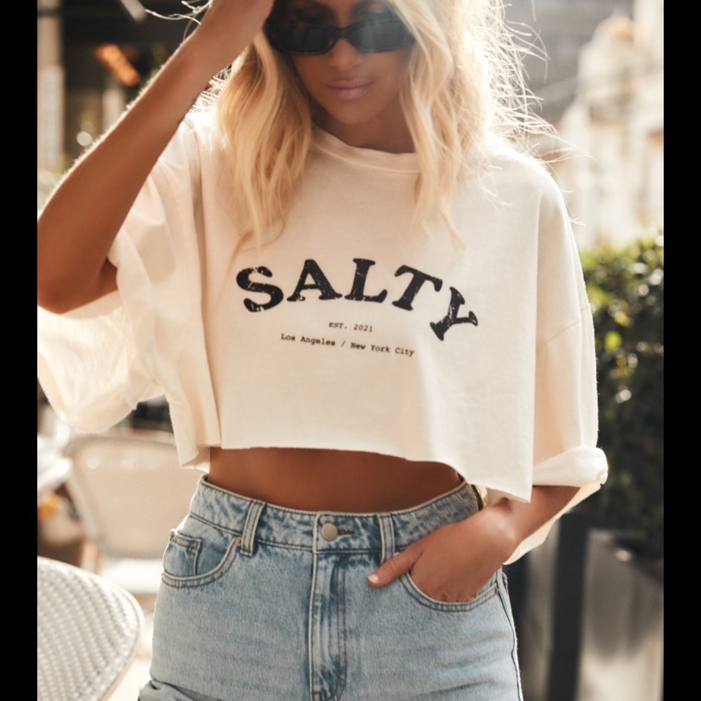 Salty oversized cropped t shirt